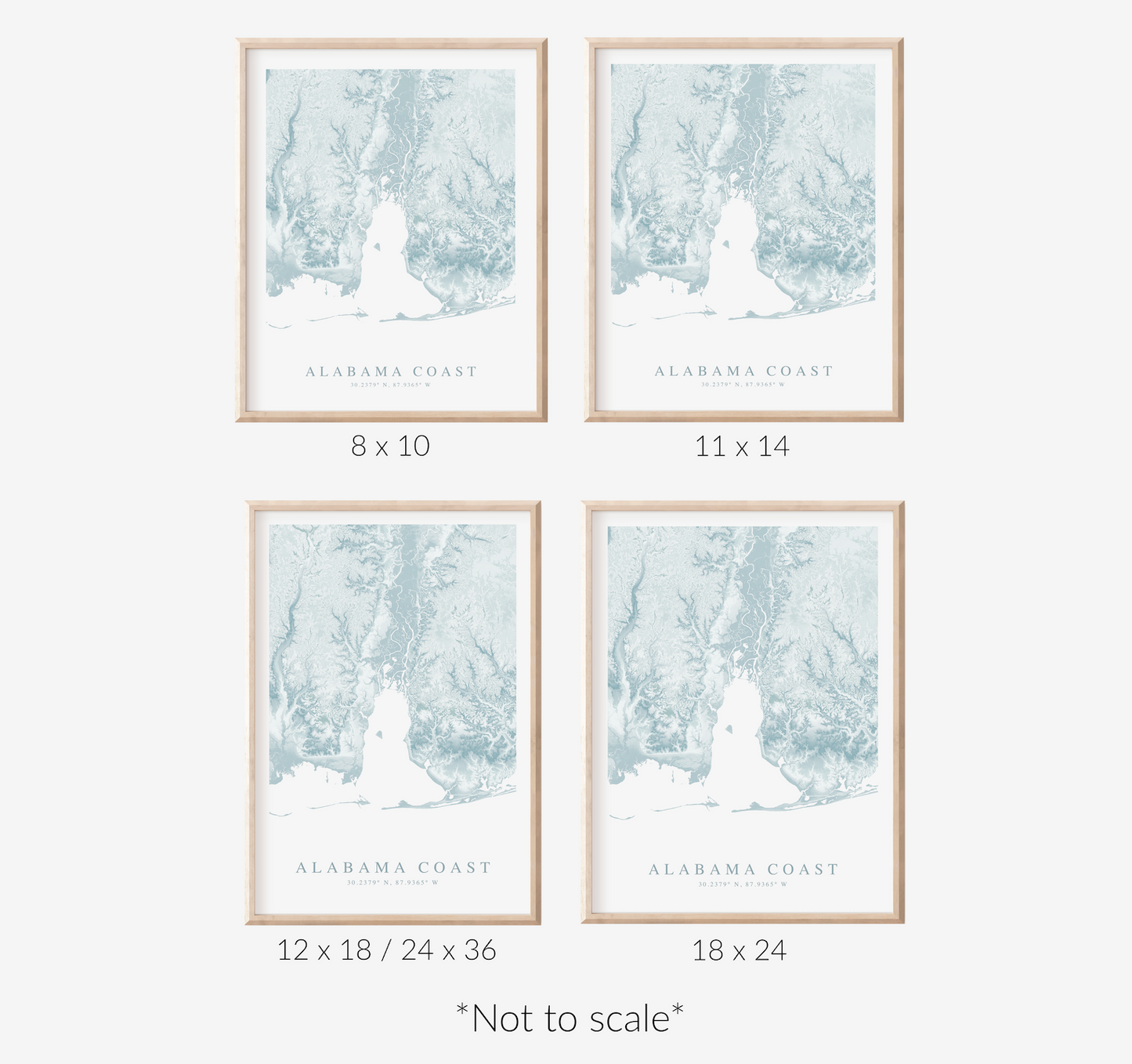 Alabama Coast Map Print