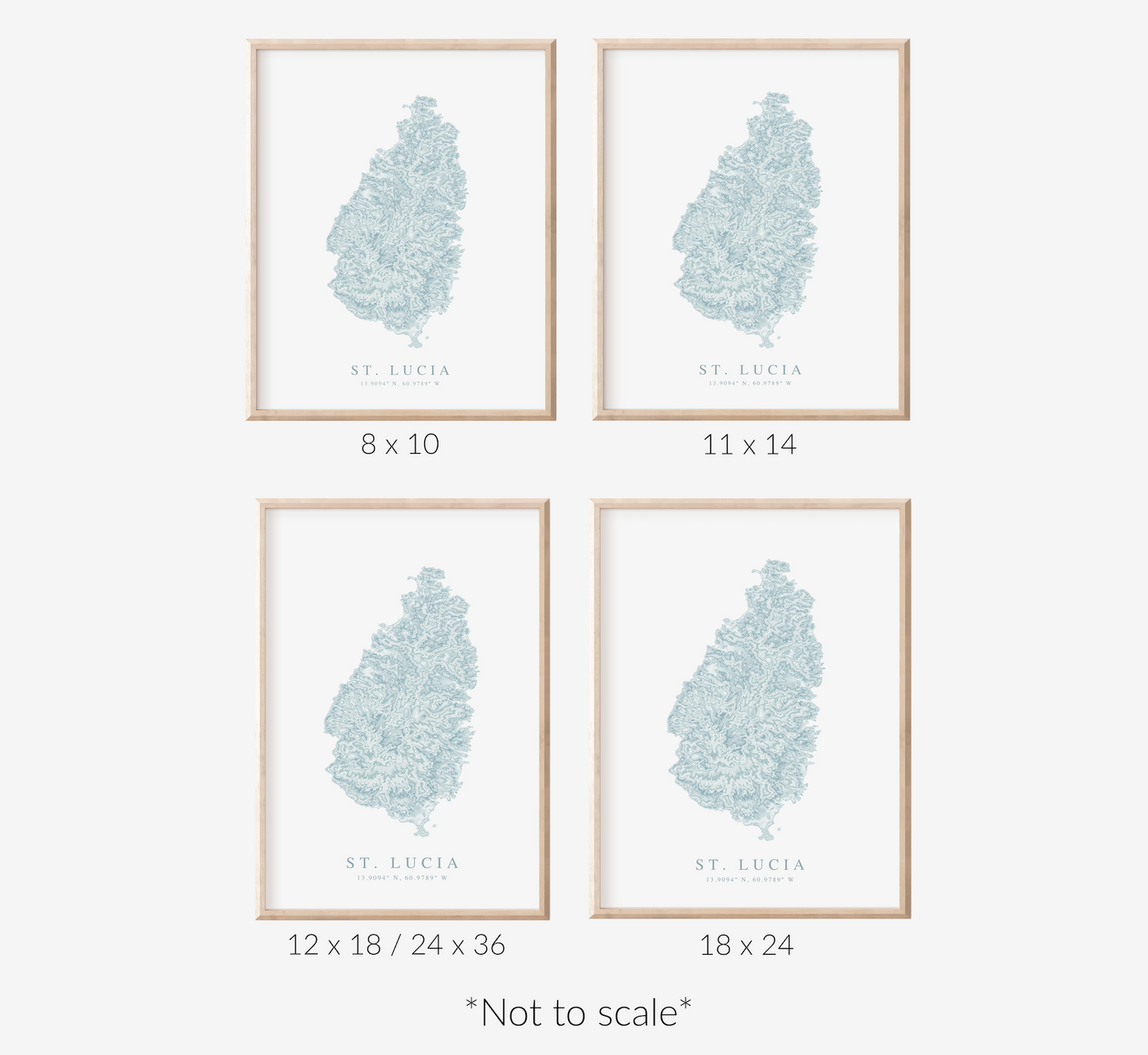 St. Lucia Map Print