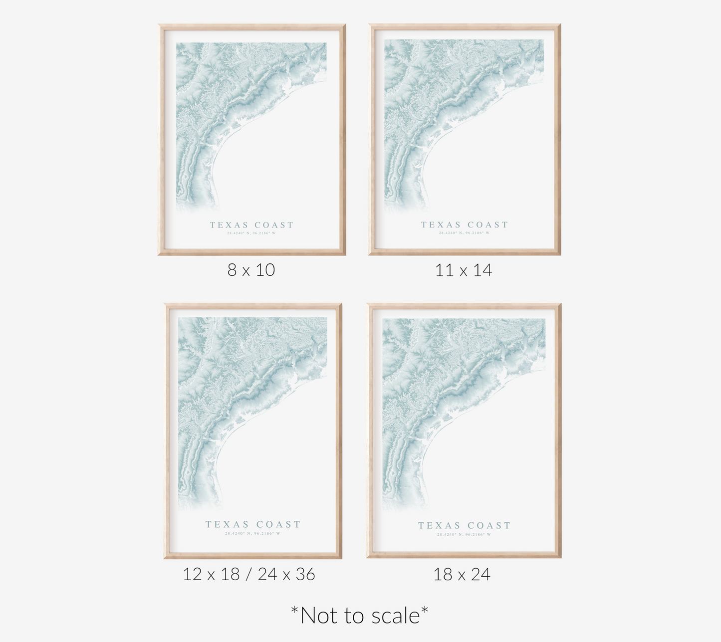 Texas Coast Map Print
