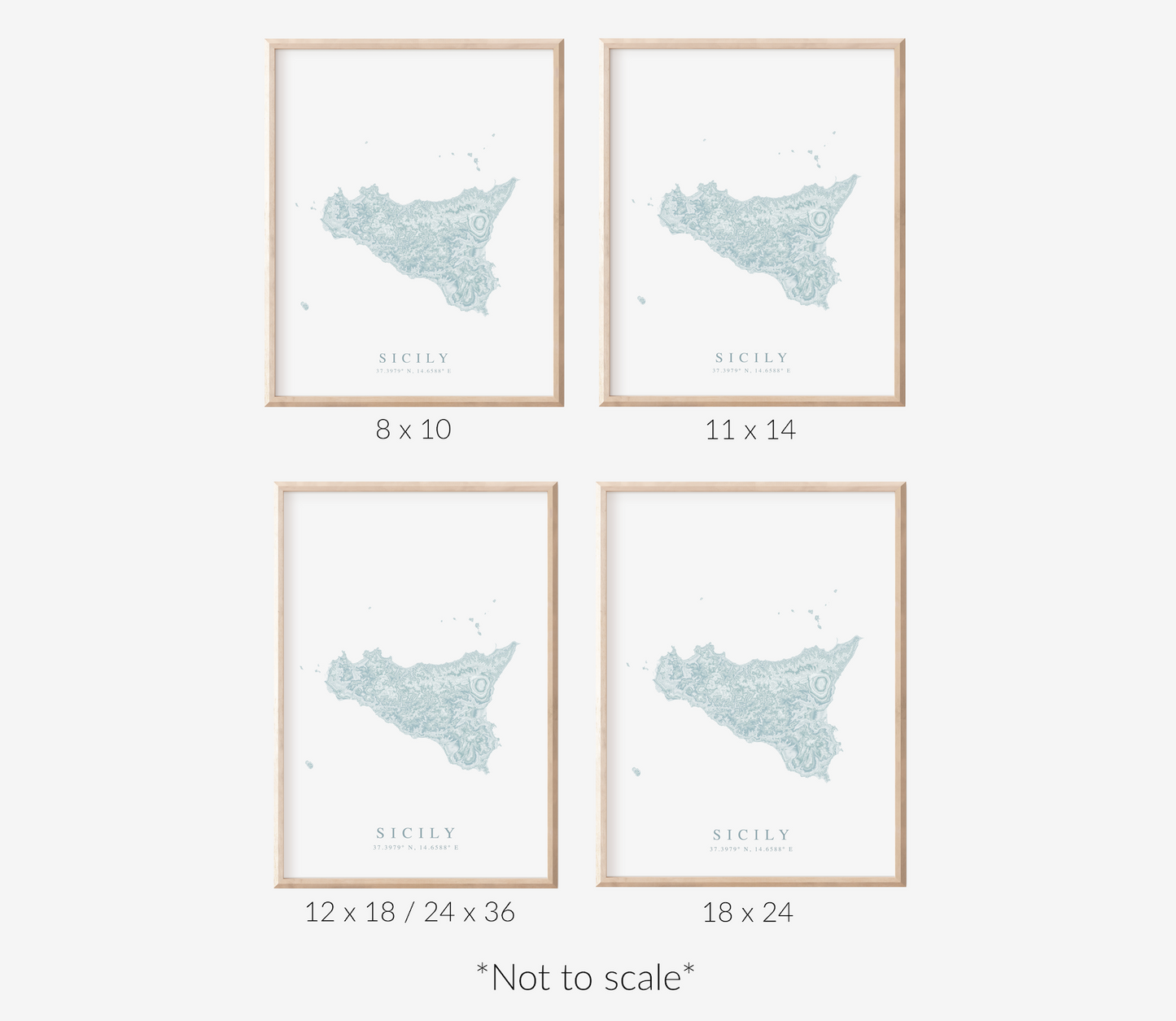 Sicily Map Print