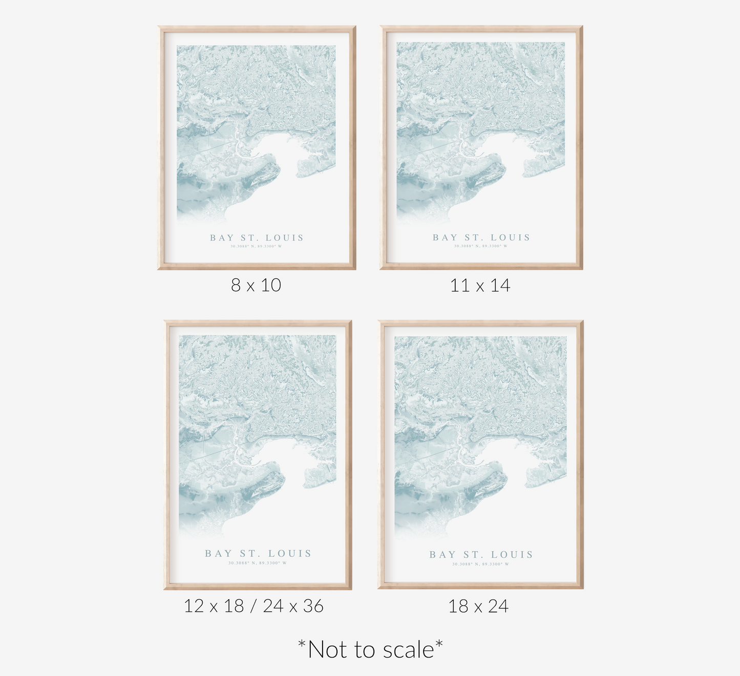 Bay St. Louis MS Map Print