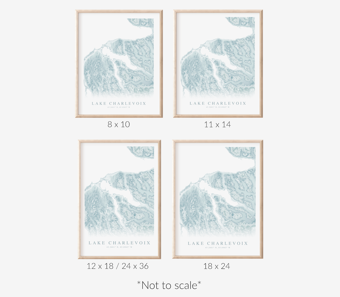 Lake Charlevoix Map Print