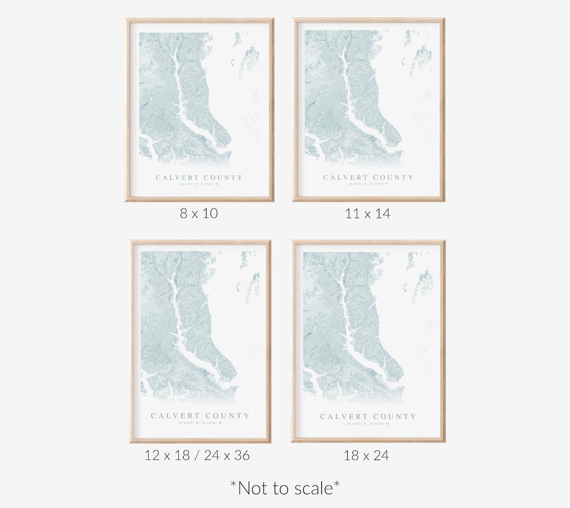 Calvert County MD Map Print