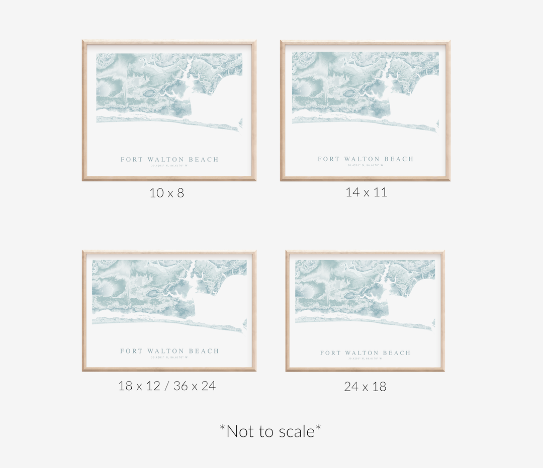 Fort Walton Beach Map Print Landscape