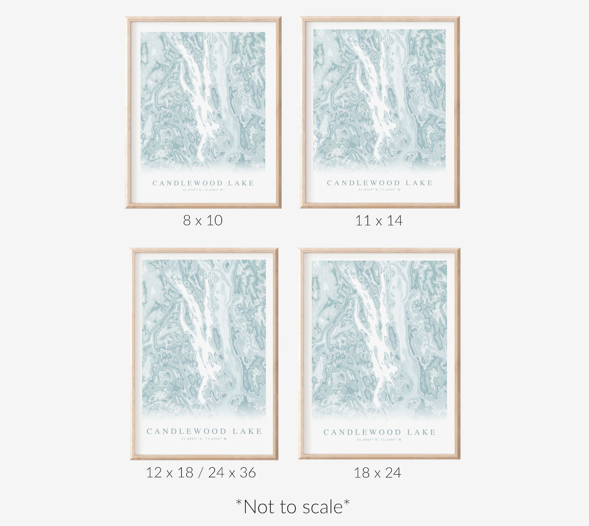 Candlewood Lake Map Print