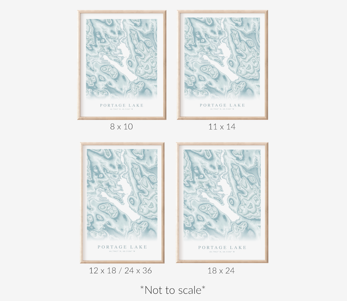 Portage Lake ME Map Print