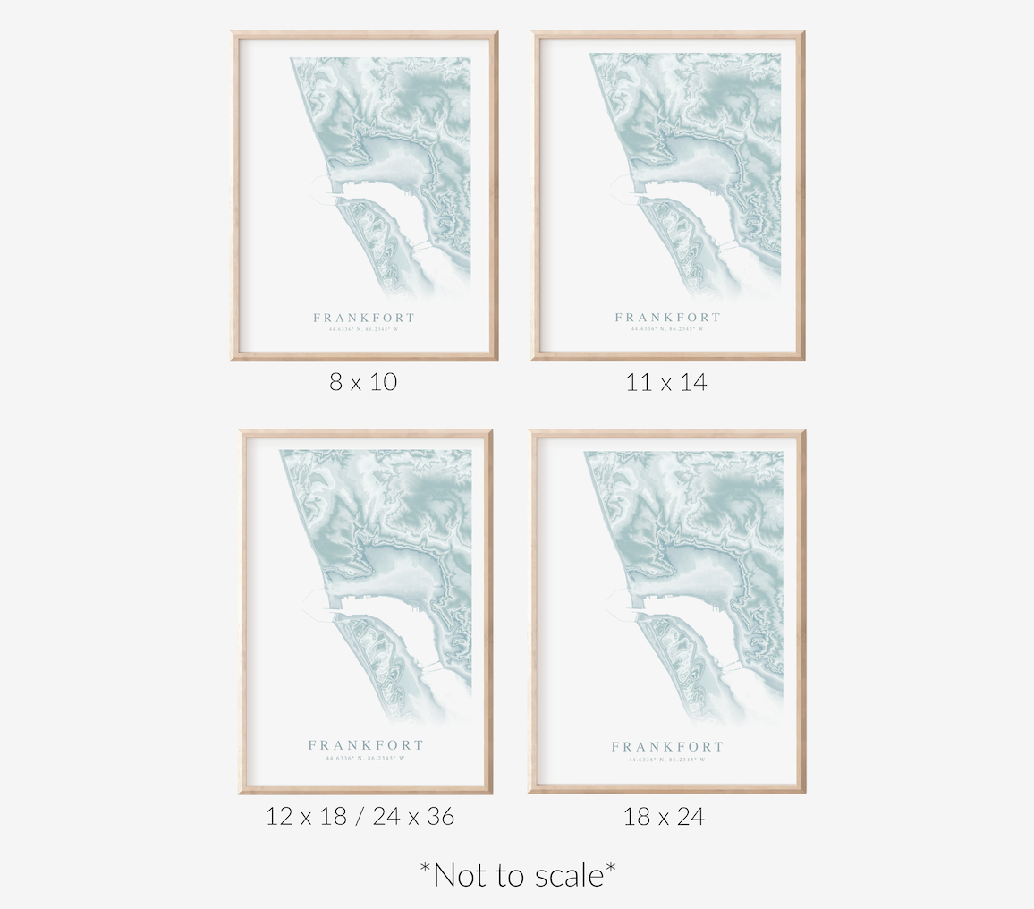 Frankfort MI Map Print