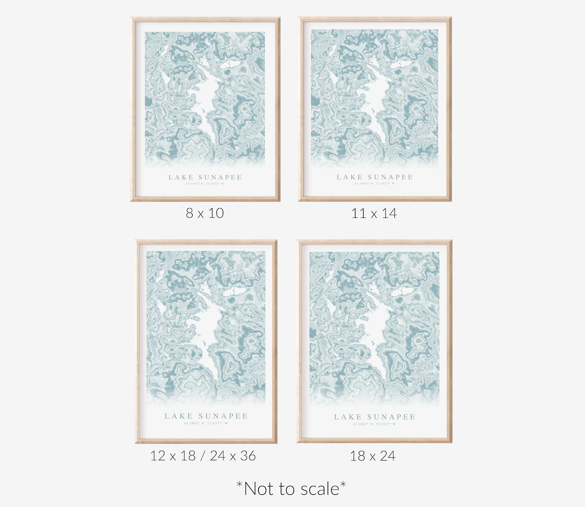 Lake Sunapee Map Print