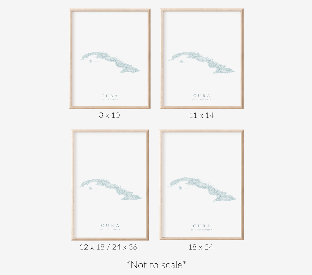 Cuba Map Print
