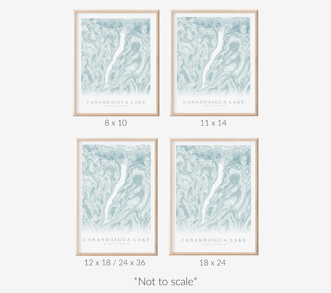 Canandaigua Lake Map Print