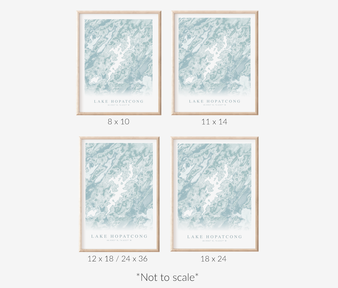 Lake Hopatcong NJ Map Print