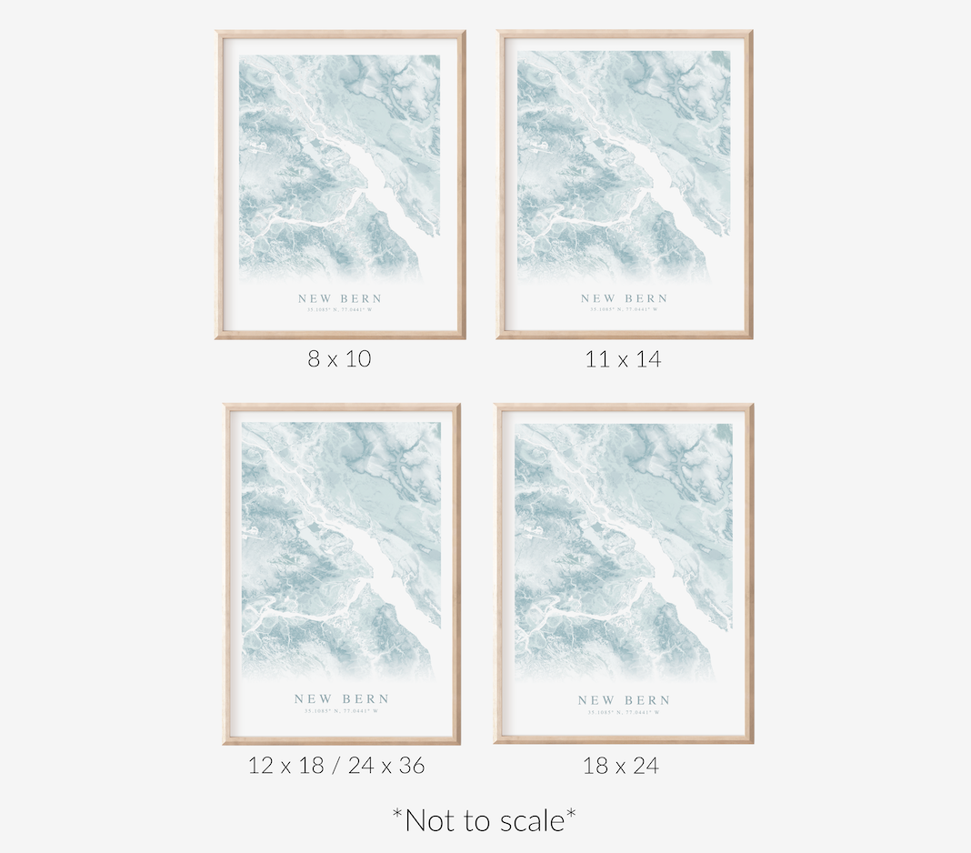 New Bern Map Print