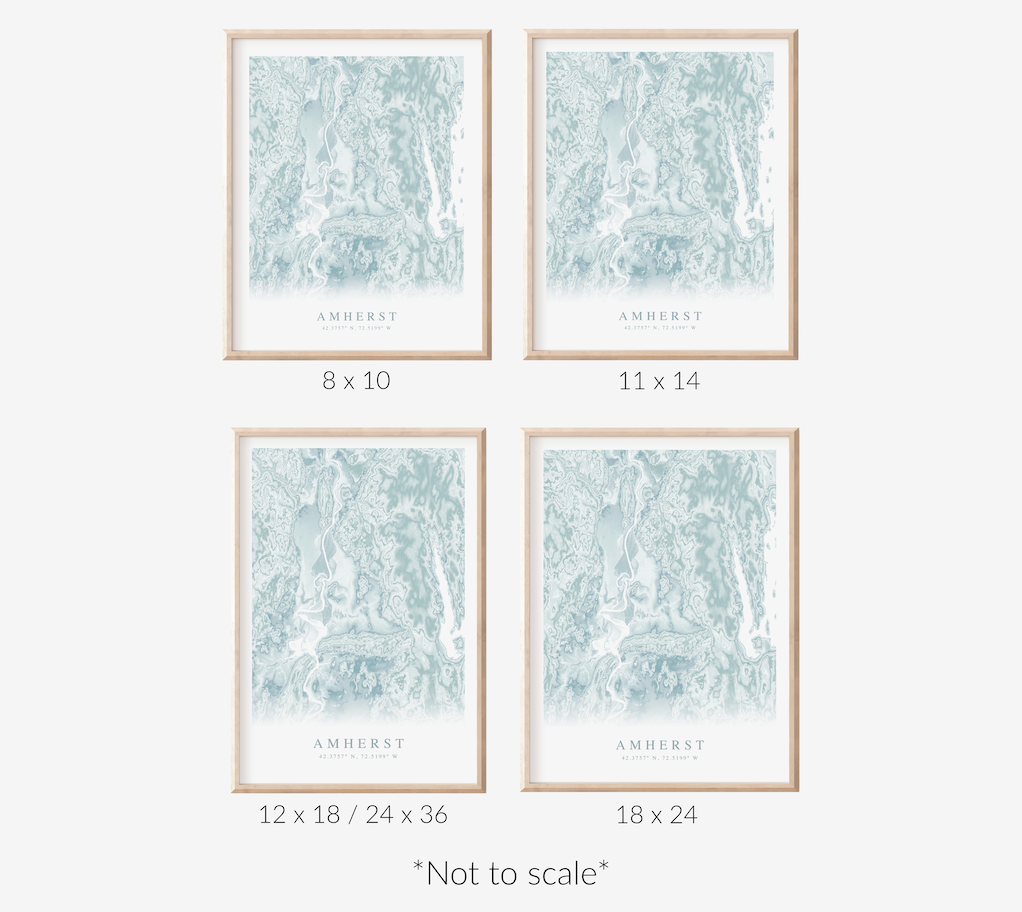 Amherst MA Map Print