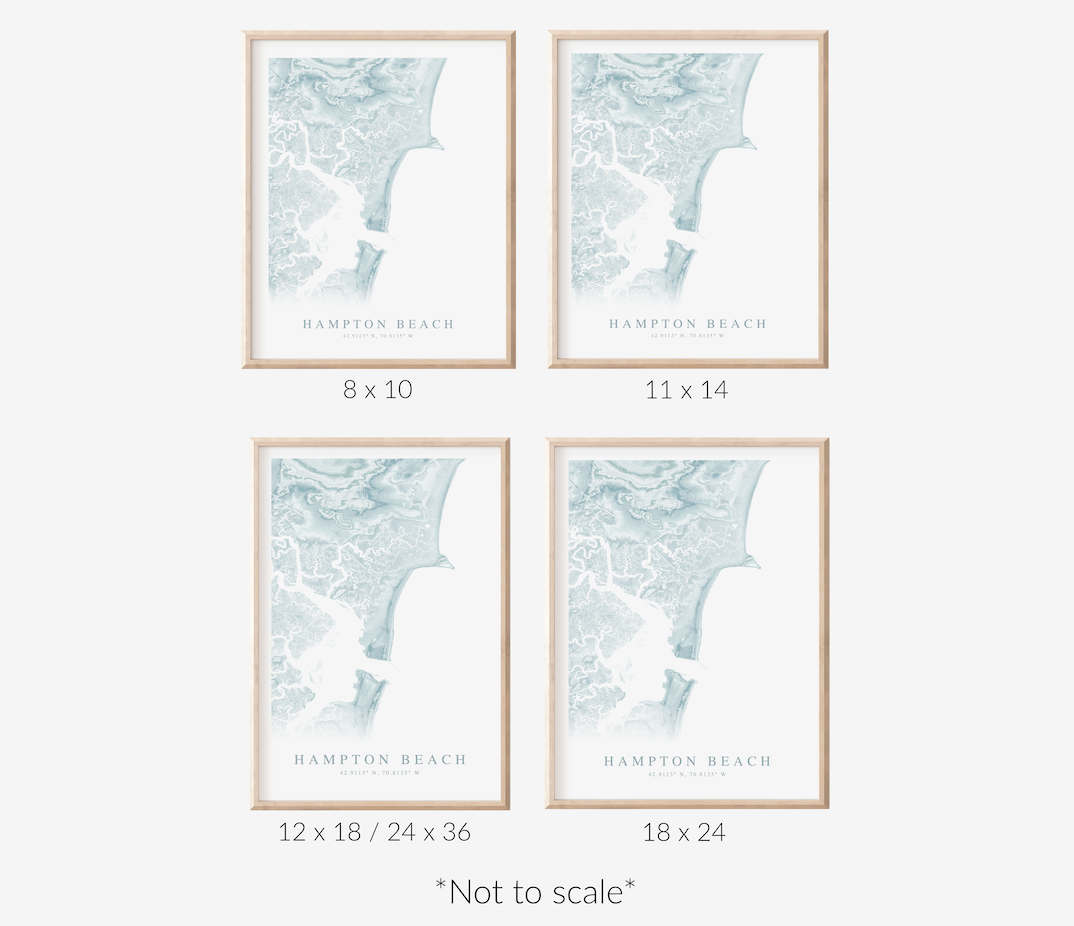 Hampton Beach Map Print