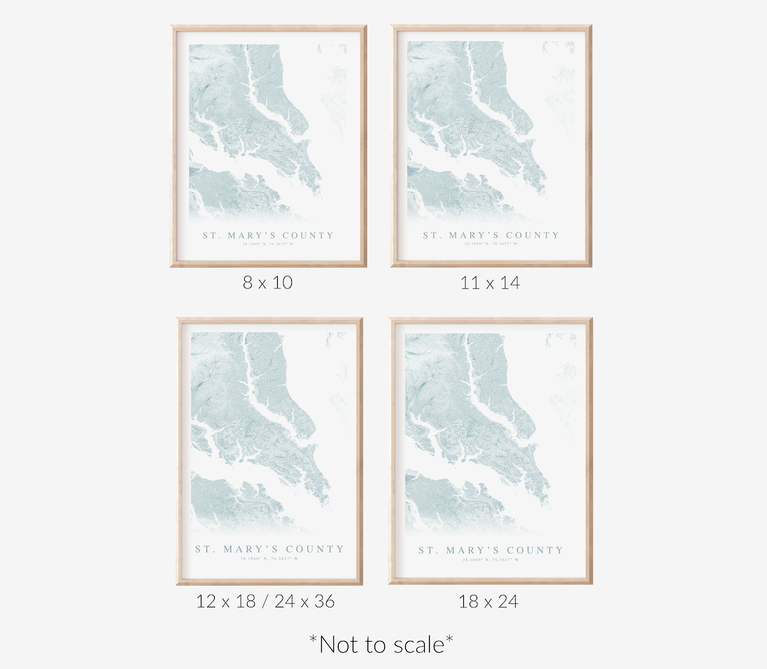 St. Mary's County MD Map Print