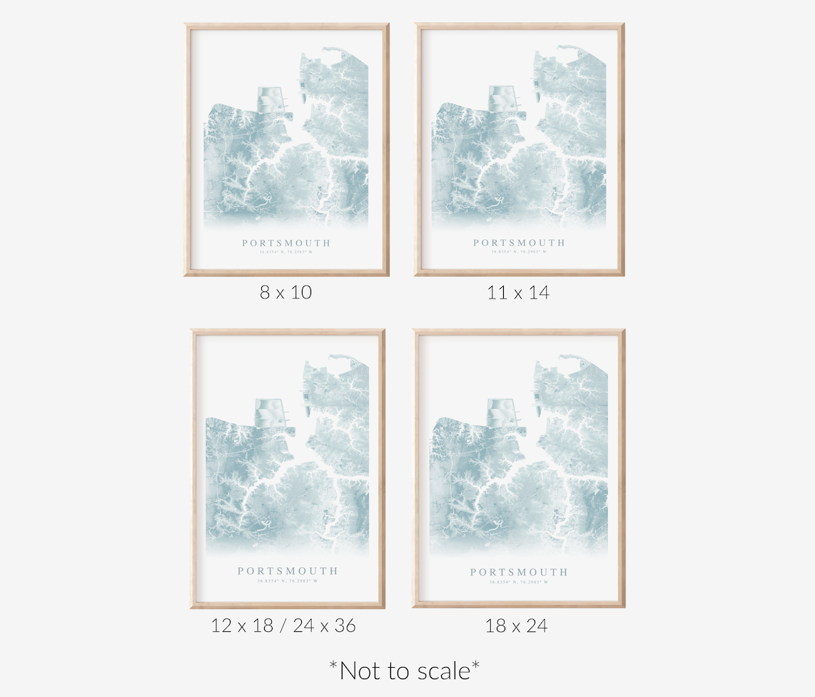 Portsmouth VA Map Print