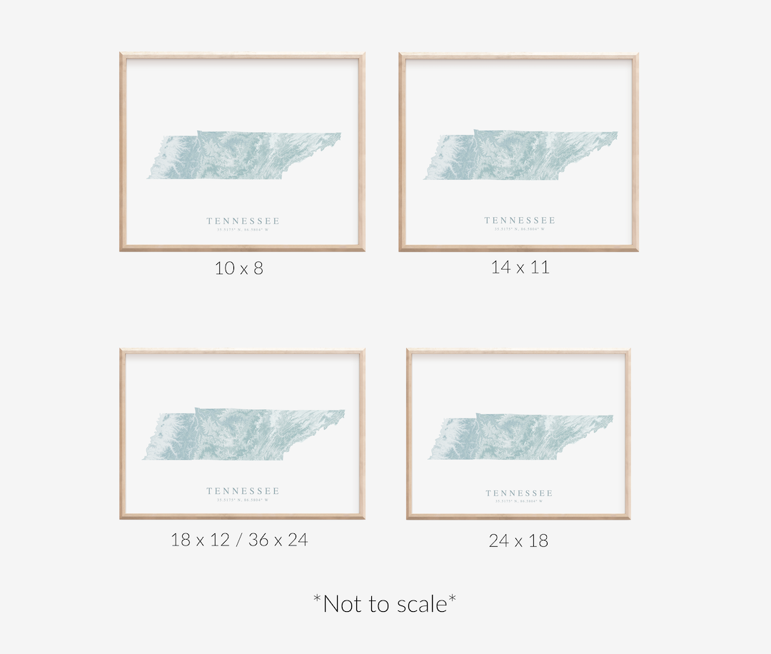 Tennessee Map Print Landscape