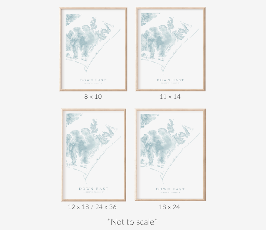 Down East NC Map Print