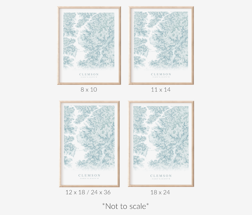Clemson Map Print