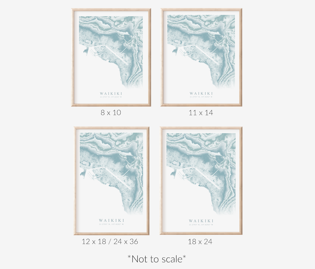 Waikiki Map Print