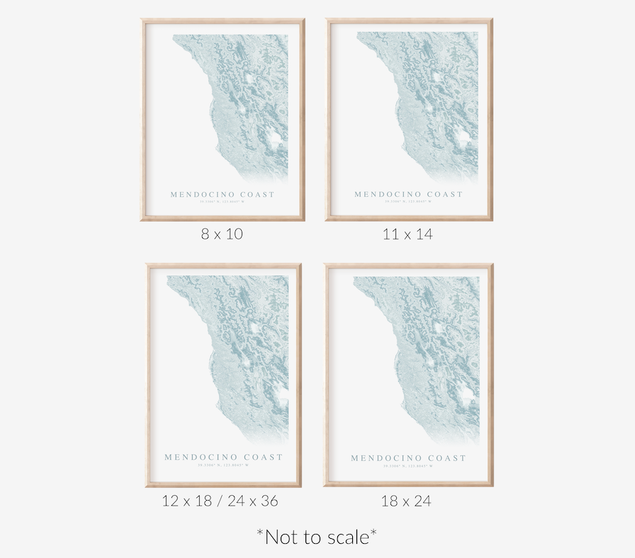 Mendocino Coast Map Print
