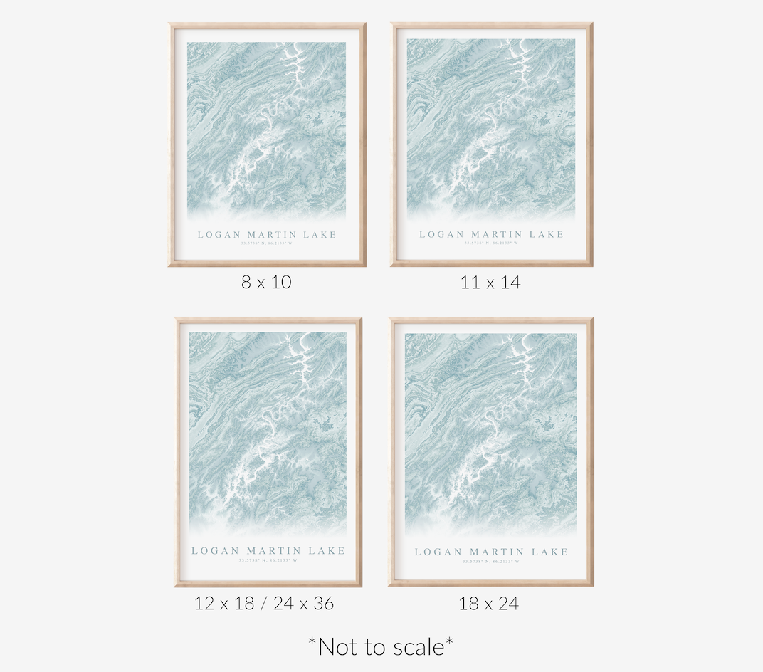 Logan Martin Lake Map Print