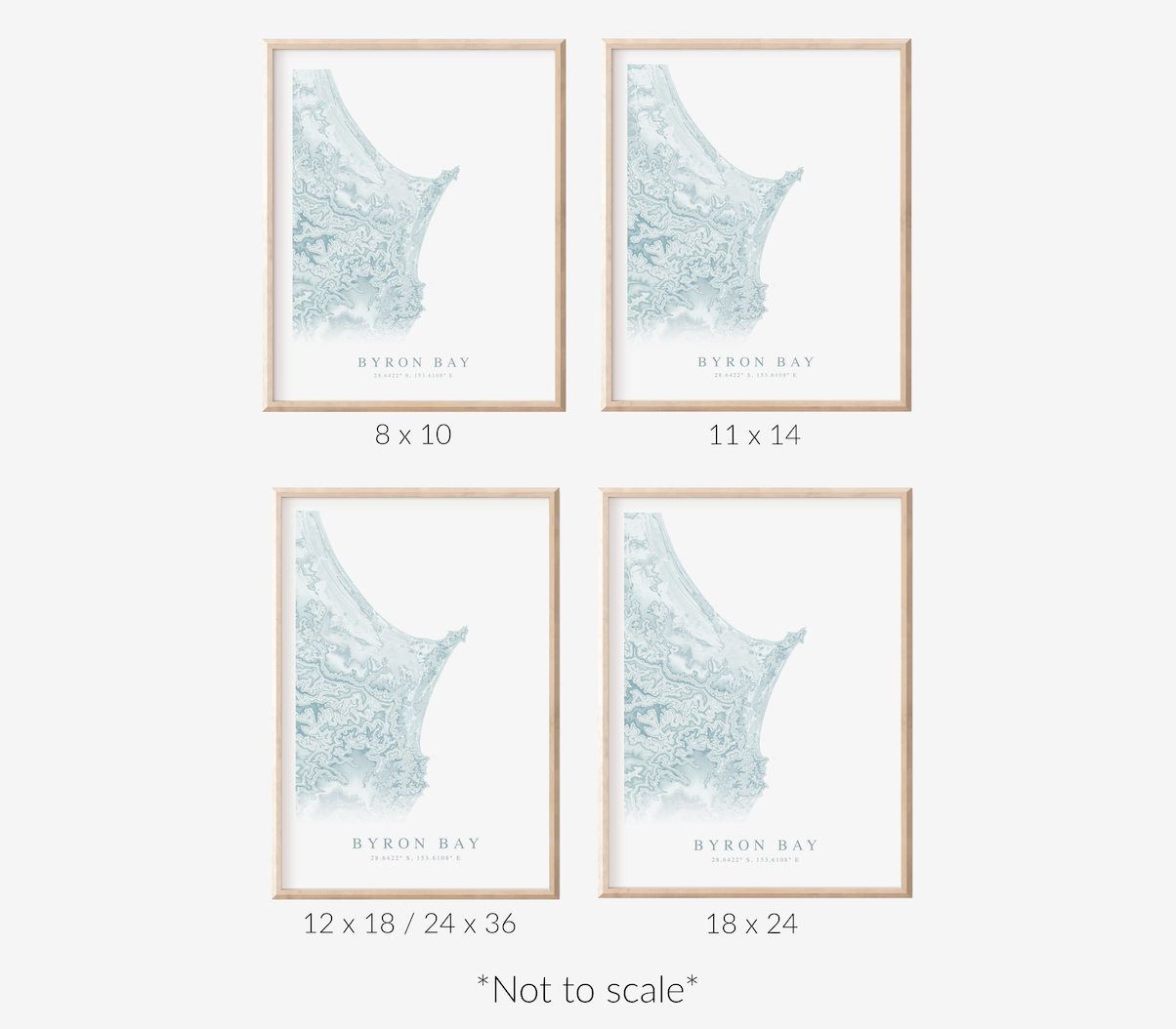 Byron Bay Australia Map Print