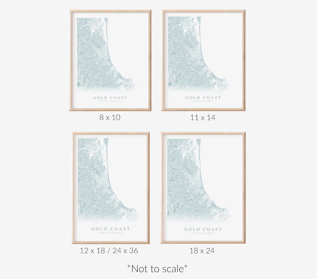 Gold Coast Australia Map Print