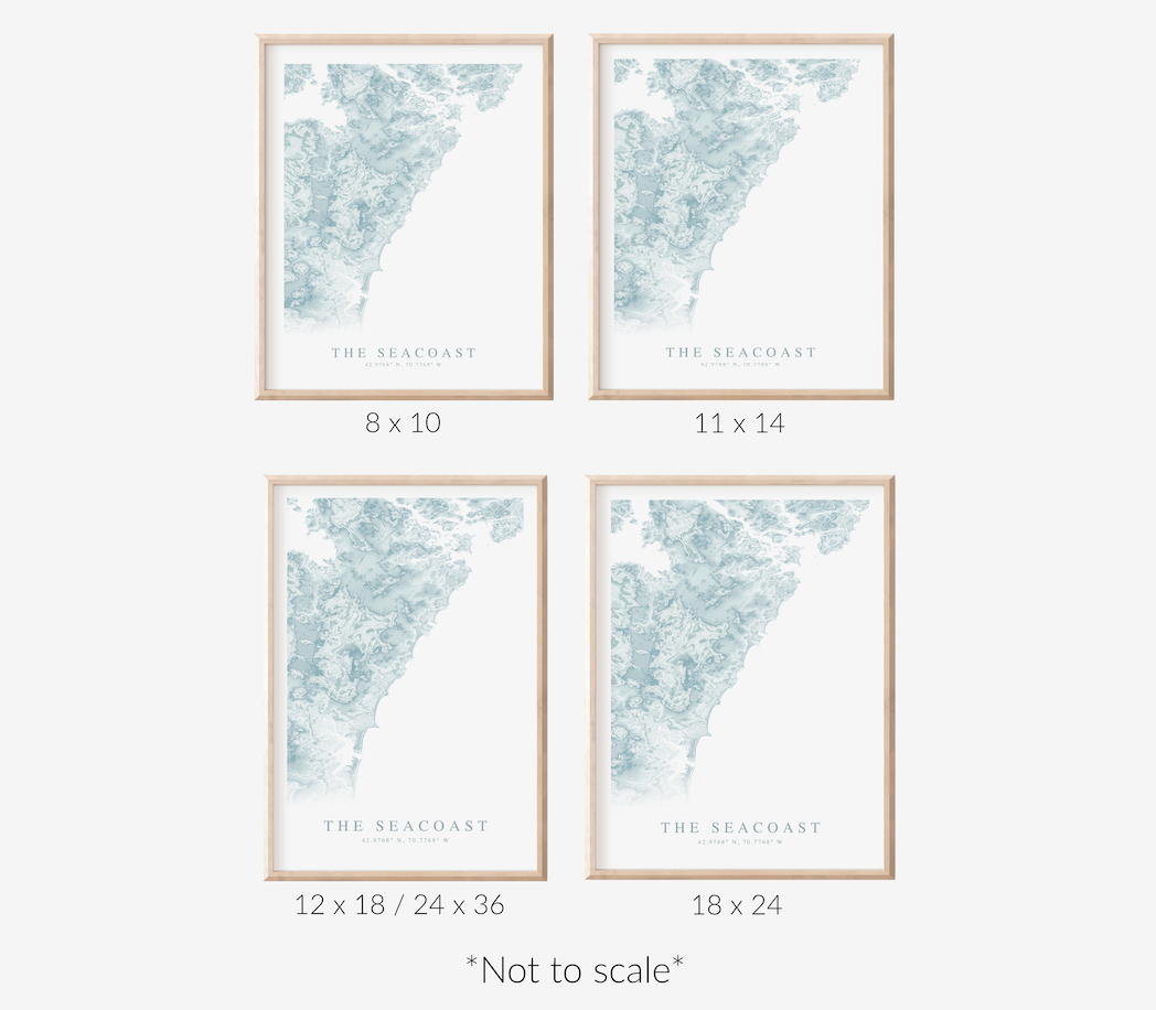 New Hampshire Coast "The Seacoast" Map Print