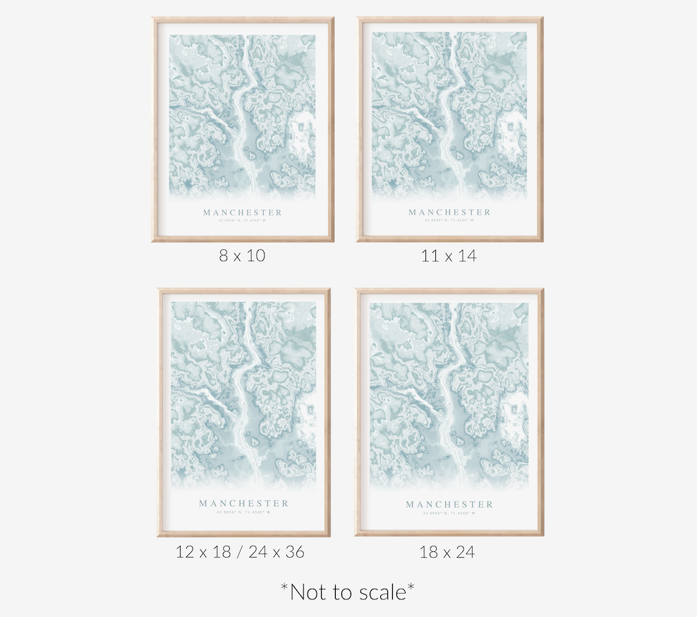 Manchester NH Map Print
