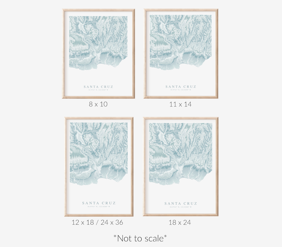 Santa Cruz CA Map Print