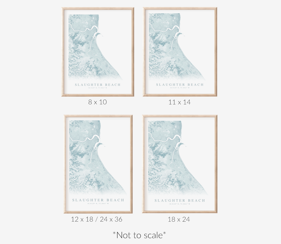 Slaughter Beach Map Print