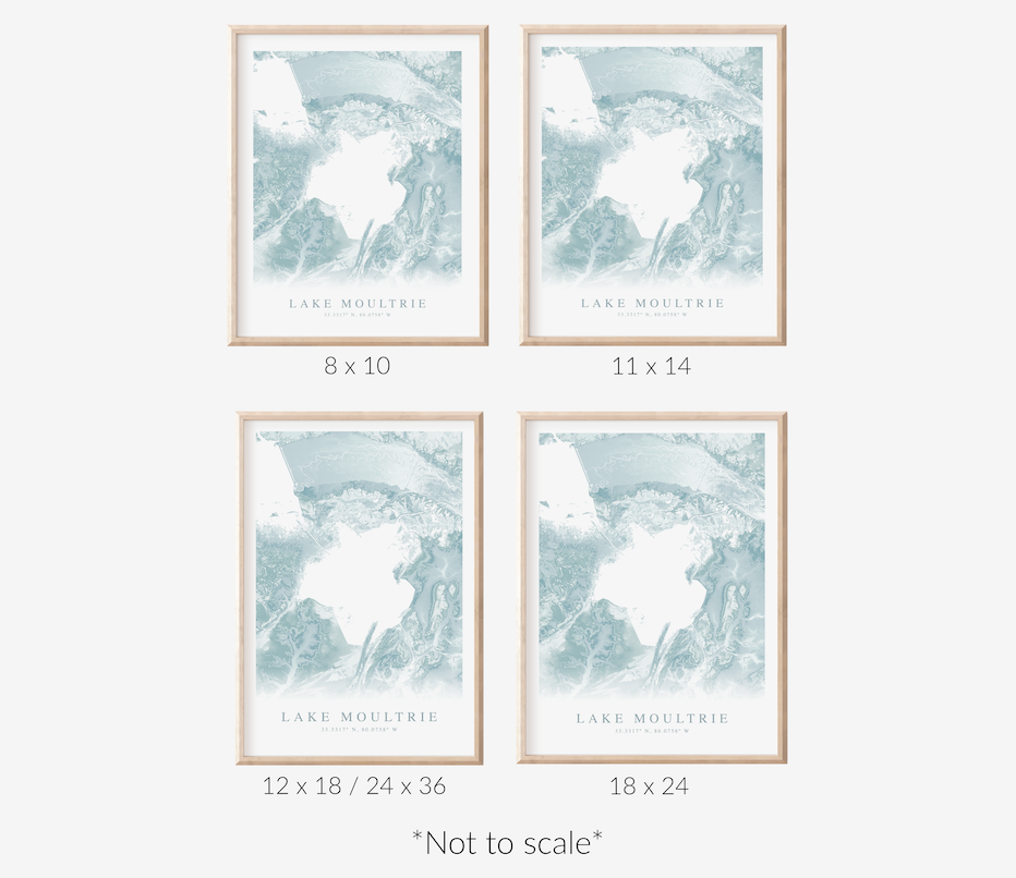 Lake Moultrie Map Print