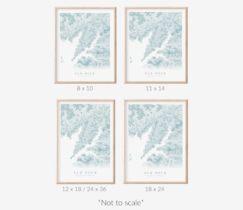 Elk Neck Map Print