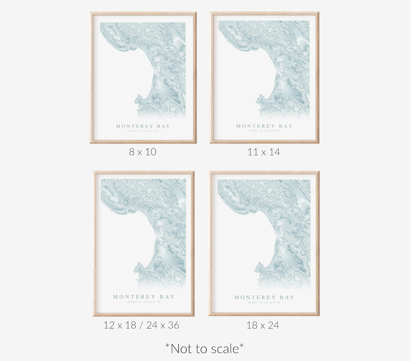 Monterey Bay Map Print