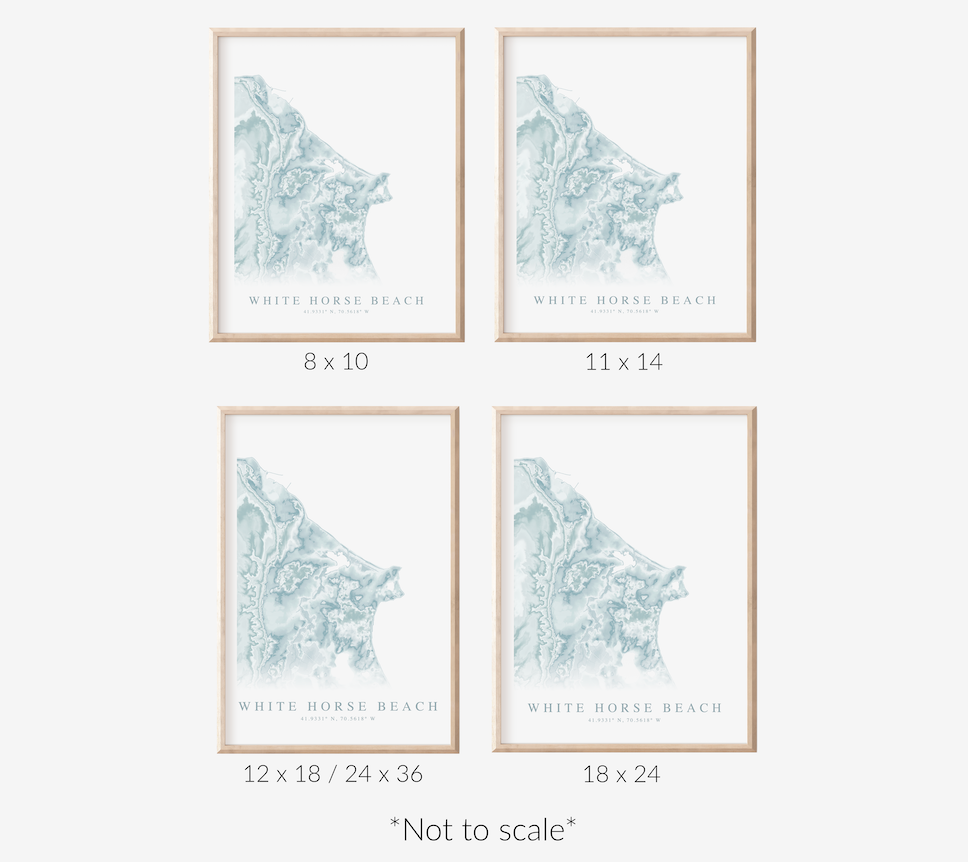 White Horse Beach Map Print