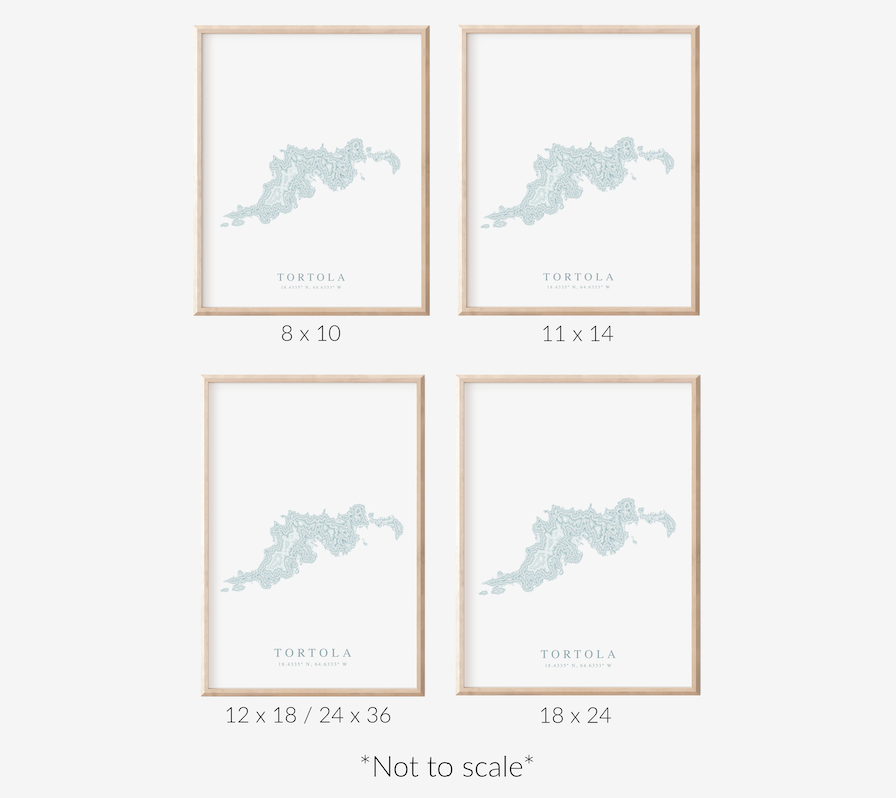 Tortola BVI Map Print
