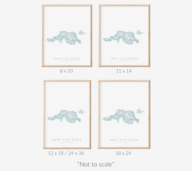 Jost Van Dyke BVI Map Print