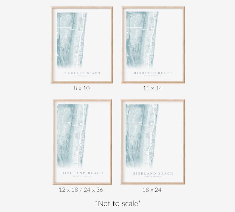 Highland Beach Map Print