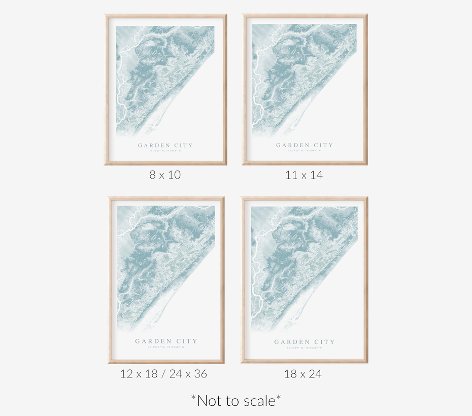 Garden City SC Map Print