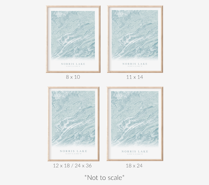 Norris Lake Map Print