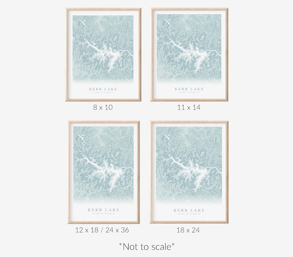 Kerr Lake Map Print