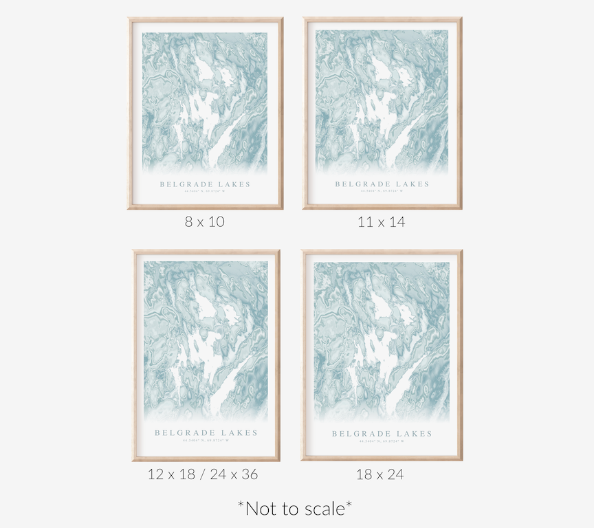 Belgrade Lakes Map Print