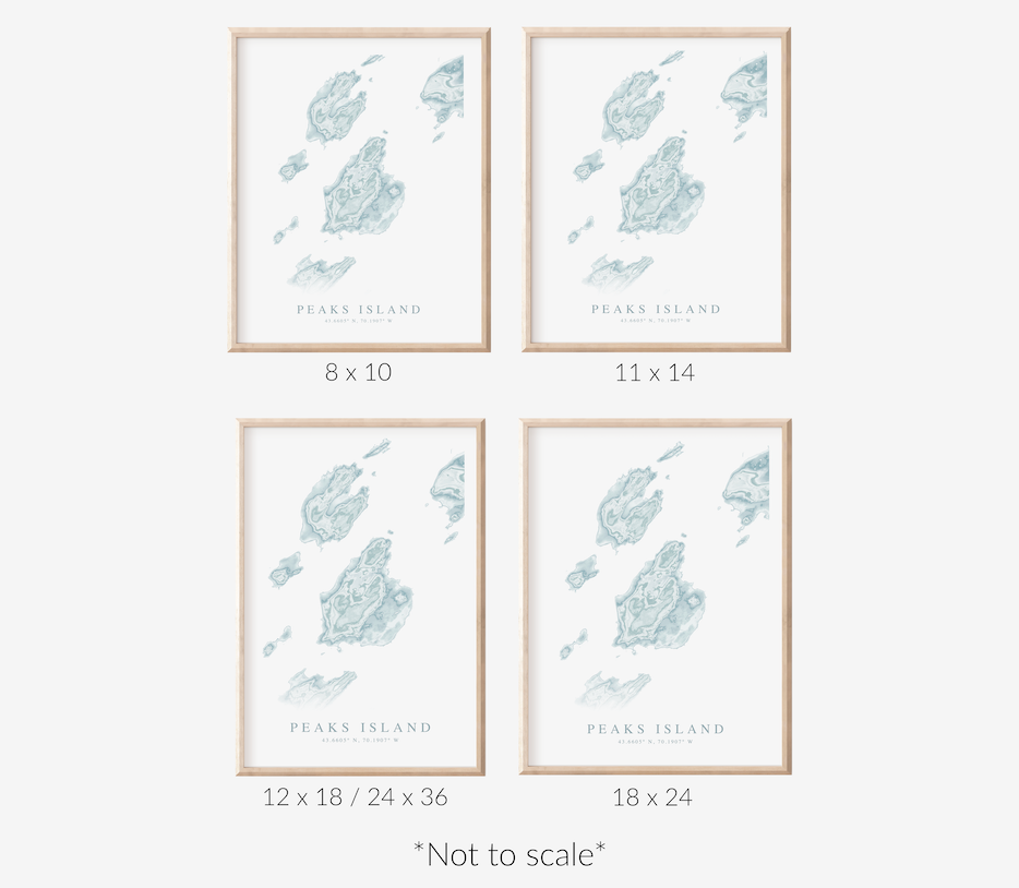 Peaks Island Map Print