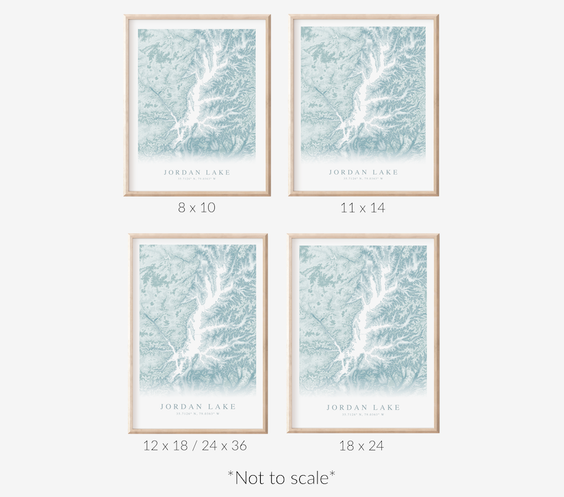 Jordan Lake Map Print