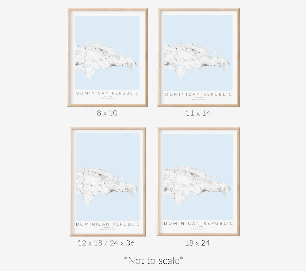 Dominican Republic Map Print