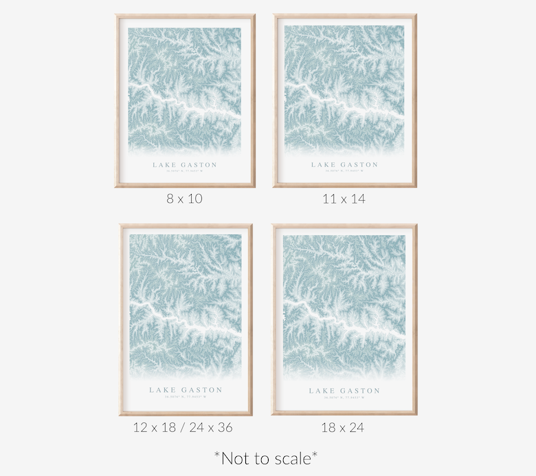 Lake Gaston Map Print