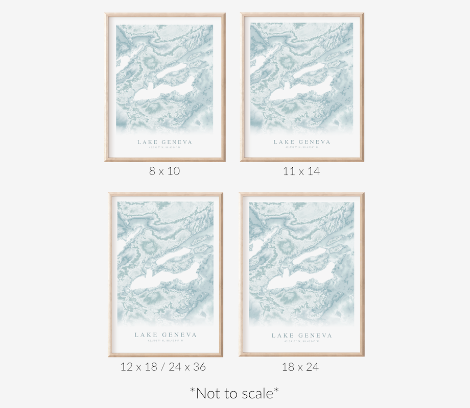 Lake Geneva WI Map Print
