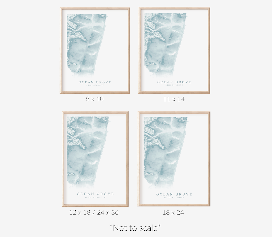 Ocean Grove NJ Map Print