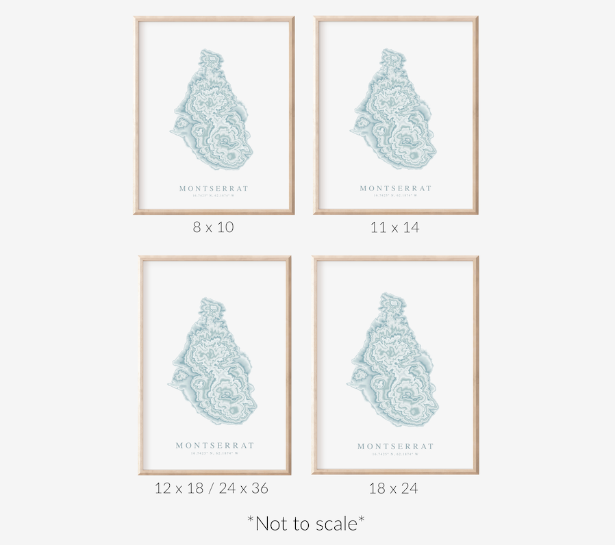 Montserrat Map Print